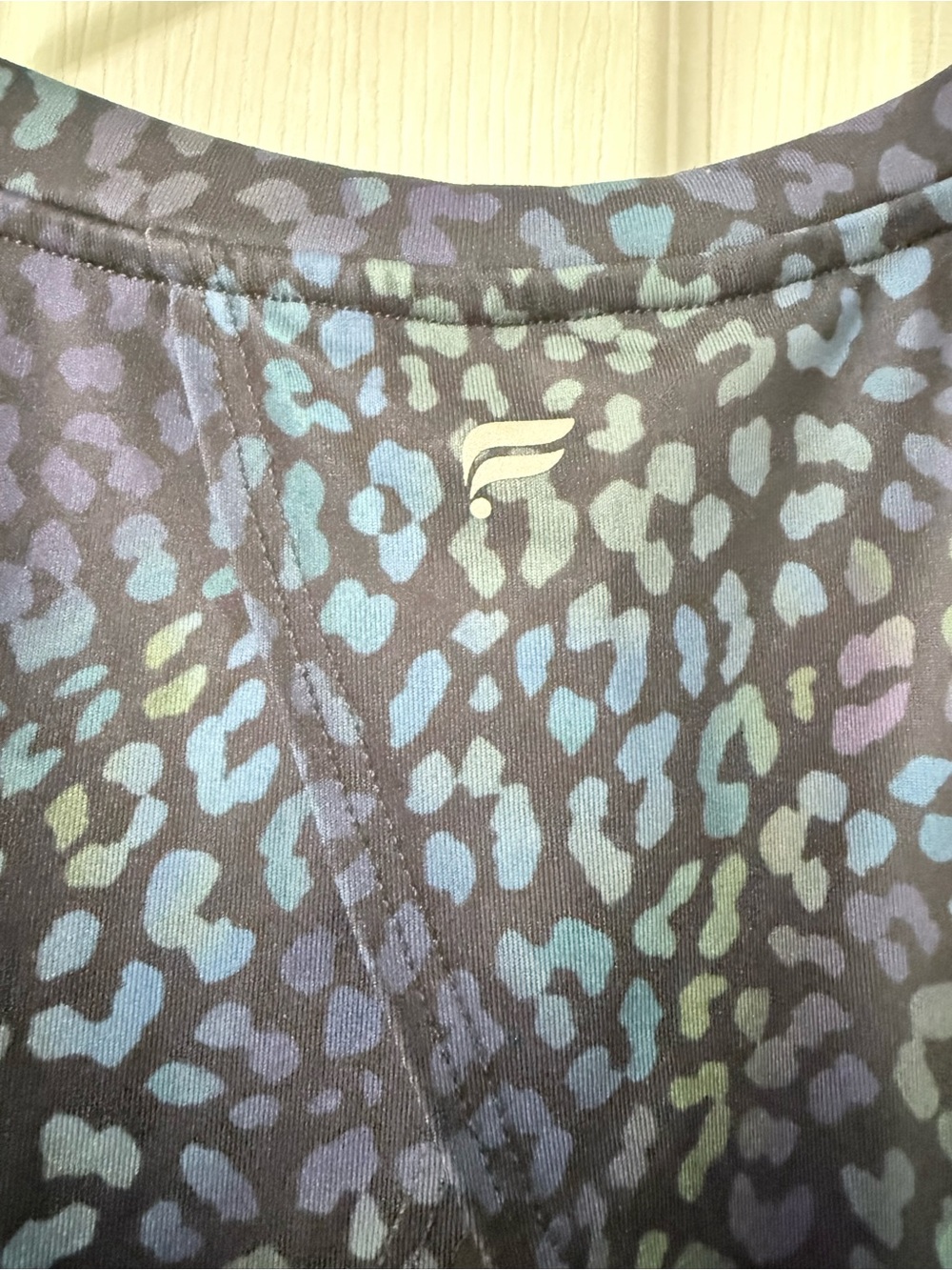 Fabletics Navy and Teal Leopard Print Athletic Tank - Picture 3 of 4